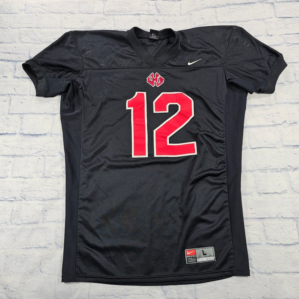 Lake Highland Prep Nike Football Jersey MENS L Black #12 Sportswear Game Used